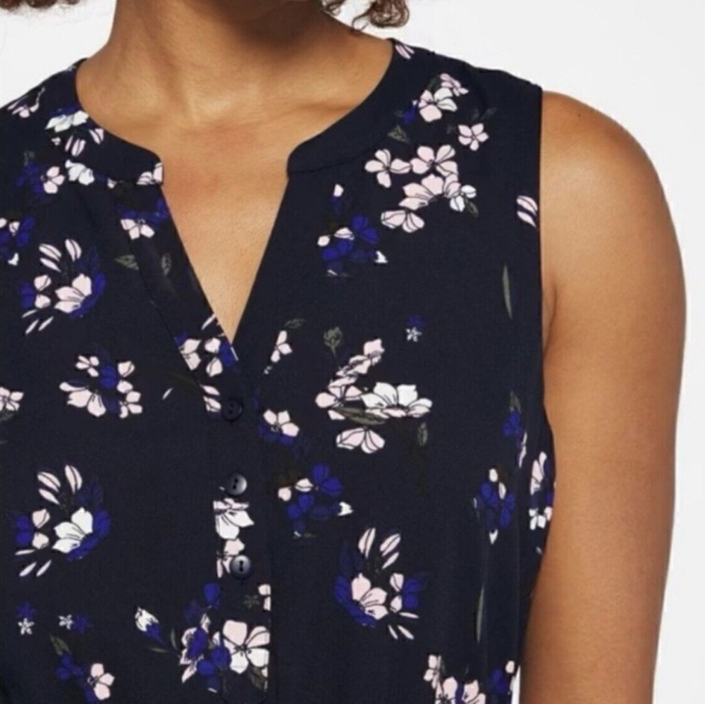 NWT 41 Hawthorn Dress Claira Tie Waist Dress Navy Medium Floral Sleeveless - Picture 5 of 10
